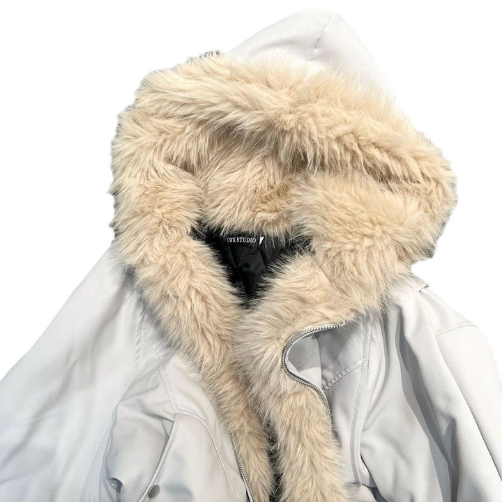 Ladies Sporty Winter Jacket with Removable Hood and Fur Collar Lune London
