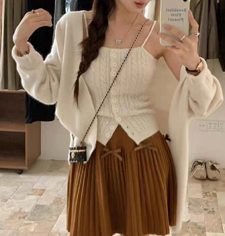 Ensemble en tricot pour femmes avec patte de boutonnage et design décontracté Chic & Stil