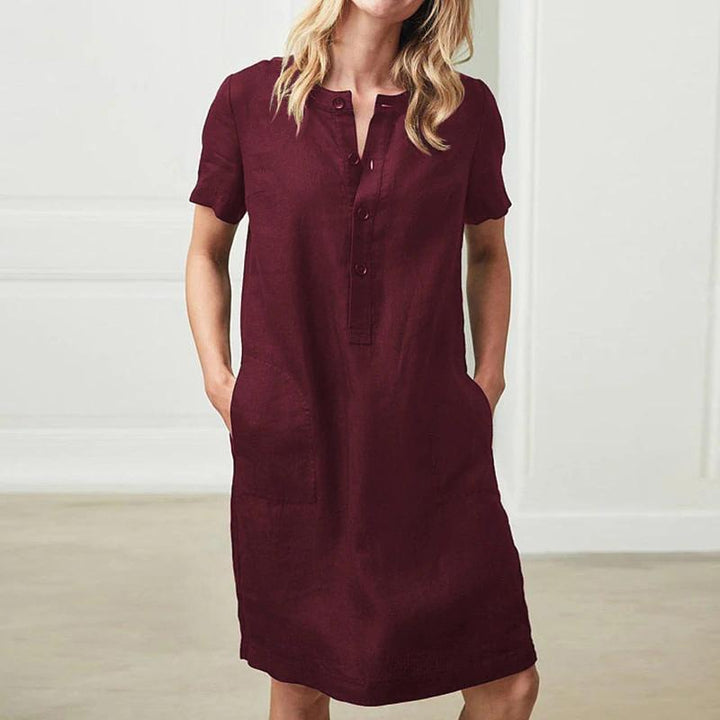 Shirt dress for women with practical pockets and button placket Lune London