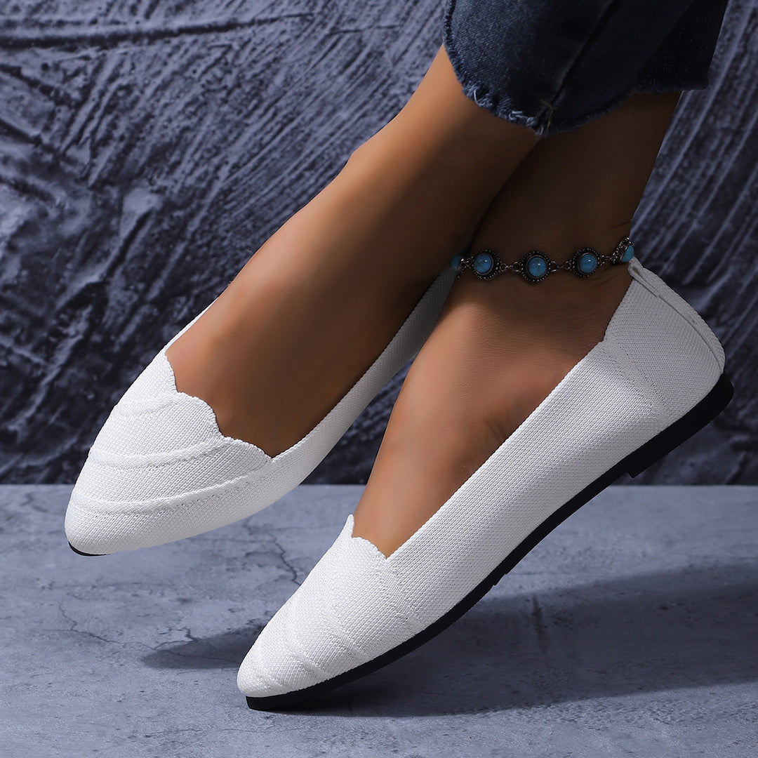 Women Structured Knit Ballet Flats Lune London