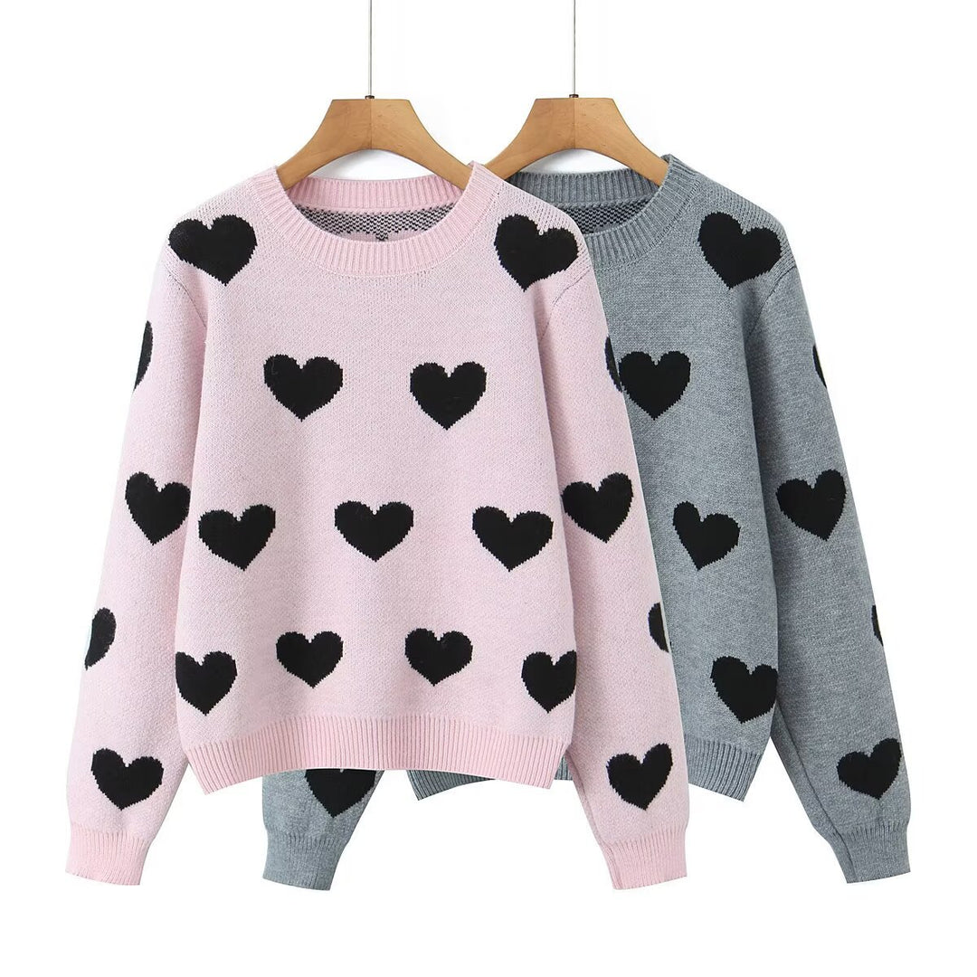 Pull en tricot pour femmes avec motif cœur Chic & Stil