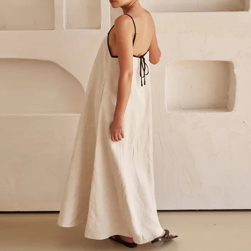 Robe maxi femme avec une coupe ample et des bretelles spaghetti réglables Chic & Stil