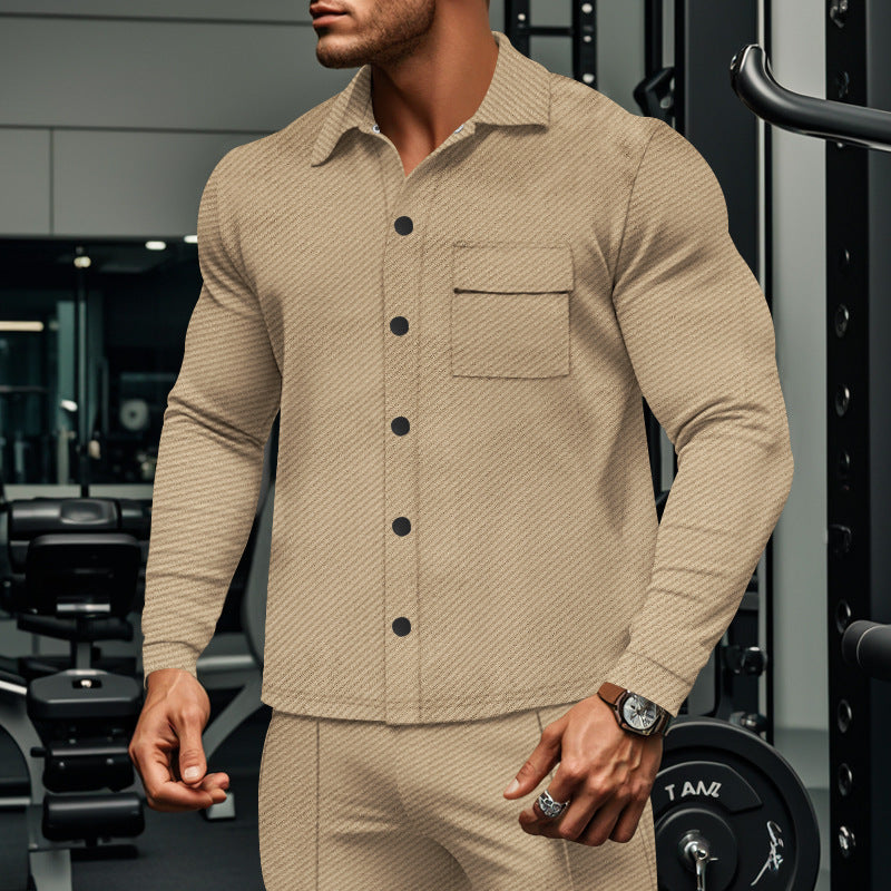 Structured long-sleeve shirt for men with practical chest pocket Lune London