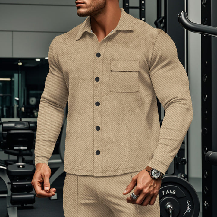 Structured long-sleeve shirt for men with practical chest pocket Lune London