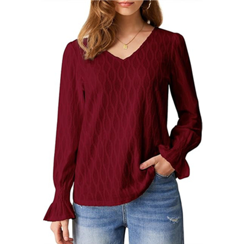 Blouse for women with V-neck and voluminous sleeves Lune London