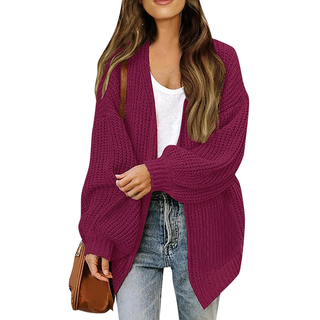Cardigan en tricot épais pour femmes avec une coupe décontractée et des épaules tombantes Chic & Stil