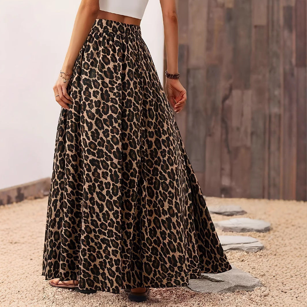 Women's Maxi Skirt with Wide Waistband and Voluminous Cut Lune London