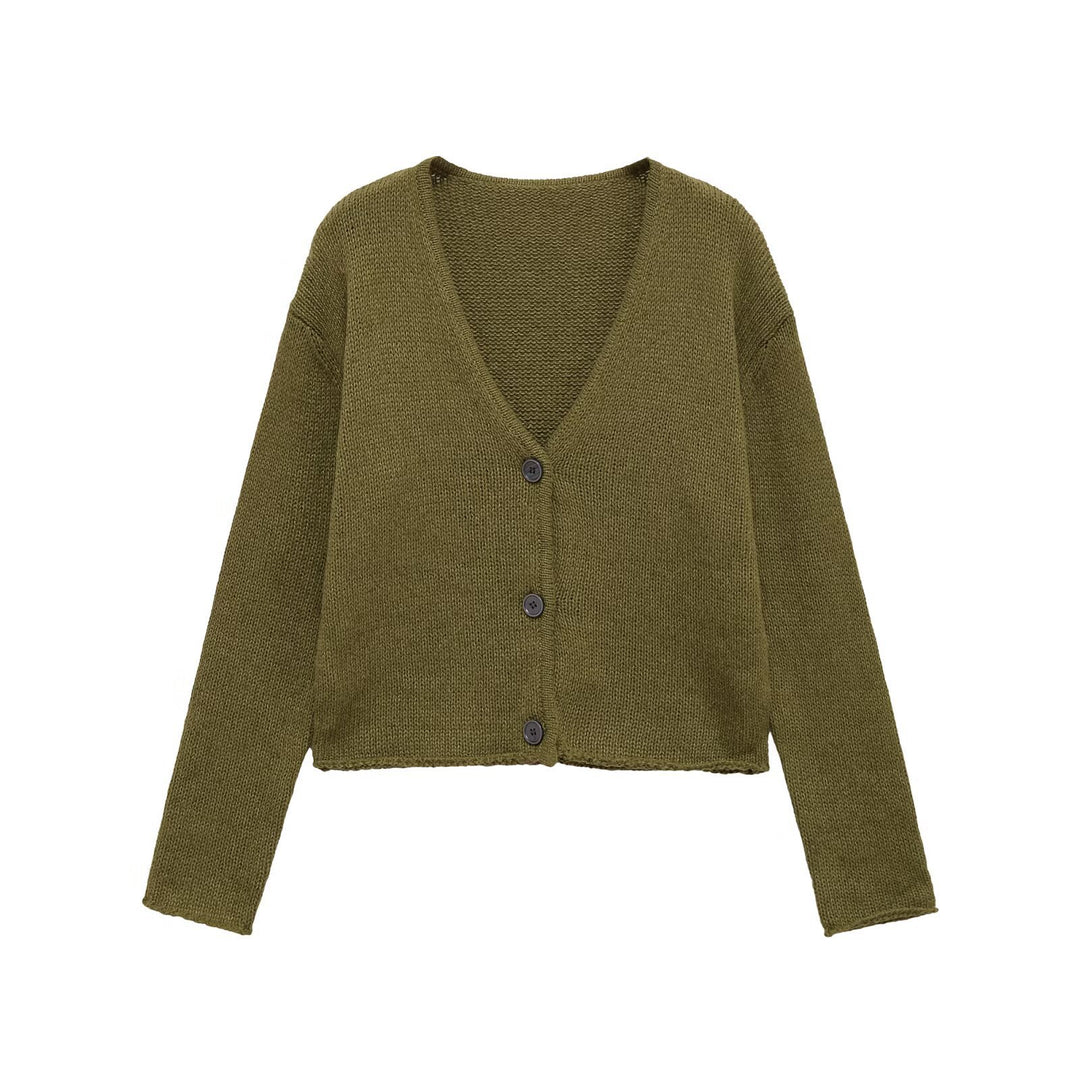 Ladies casual knitted vest with V neckline and button closure Lune London