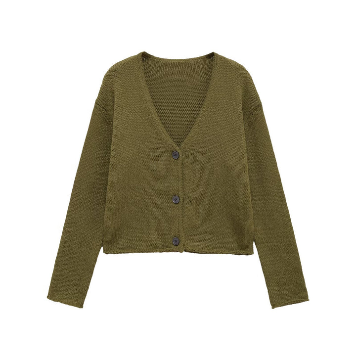 Ladies casual knitted vest with V neckline and button closure Lune London