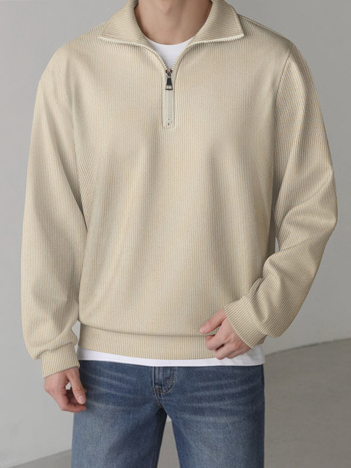 Casual pullover for men with half zipper Lune London