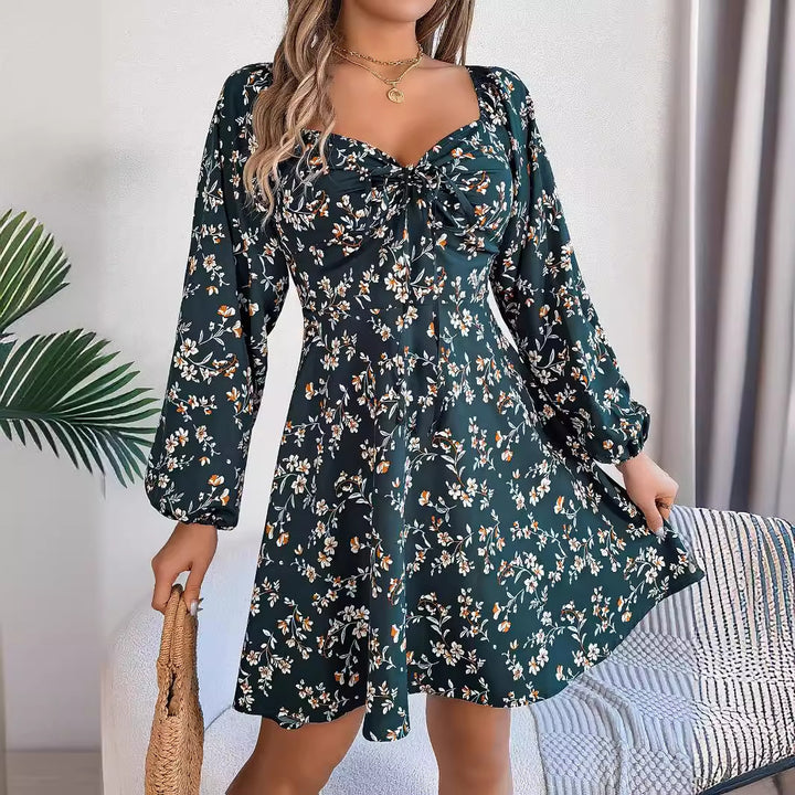 Off-shoulder summer dress for women with floral accents Lune London