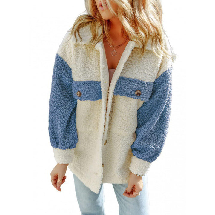 Ladies Cozy Teddy Jacket with Contrasting Sleeves Lune London