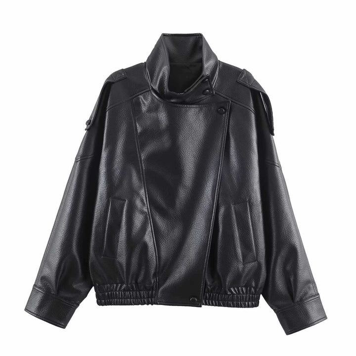 Casual synthetic leather jacket for women with stylish details Lune London