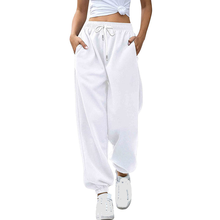 Women's casual sweatpants with high waistband and side zipper pockets Chic & Stil