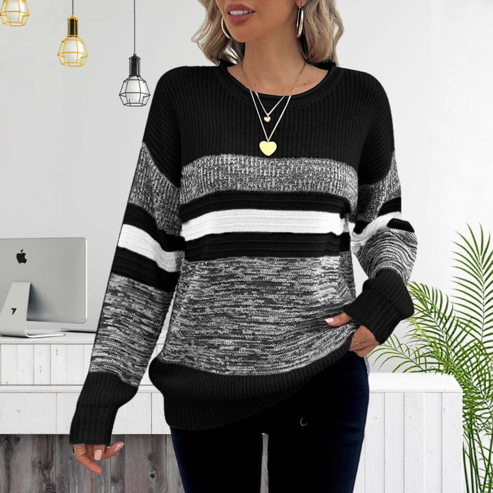 Sweater décontracté pour femmes avec design rayé et coupe ample Chic & Stil