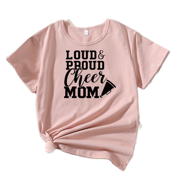 Chic and Stylish Mama Cheerleading Graphic T-Shirt Women