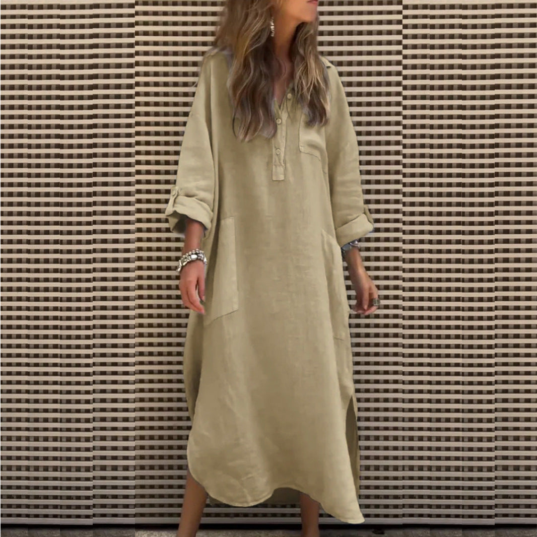 Casual shirt dress for women with button closure and practical pockets Lune London