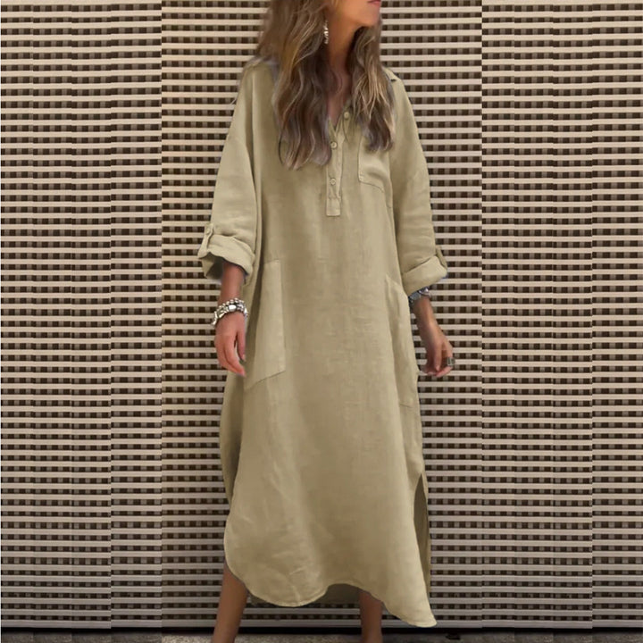 Casual shirt dress for women with button closure and practical pockets Lune London