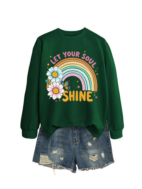 Sweatshirt pour femmes avec dégradé coloré et design graphique floral Chic & Stil