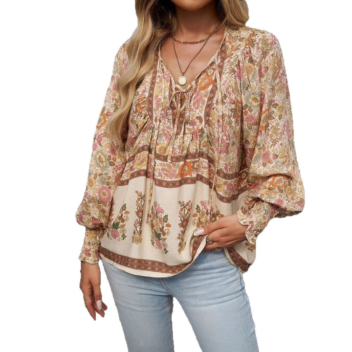 Lightweight women's blouse with a refined floral design and a relaxed fit Lune London