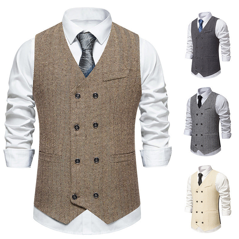Elegant vest for men in herringbone pattern Lune London