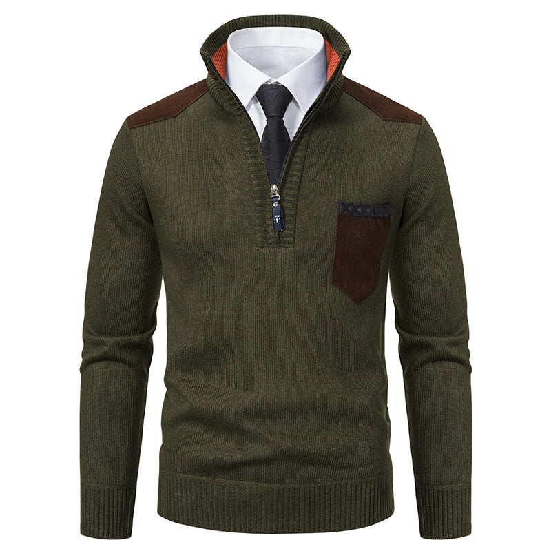 Elegant high collar pullover for men with zipper and structured design Lune London