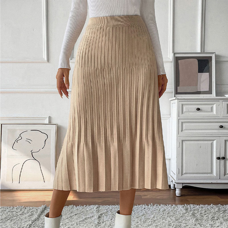 Lune London high-waisted pleated midi skirt for women