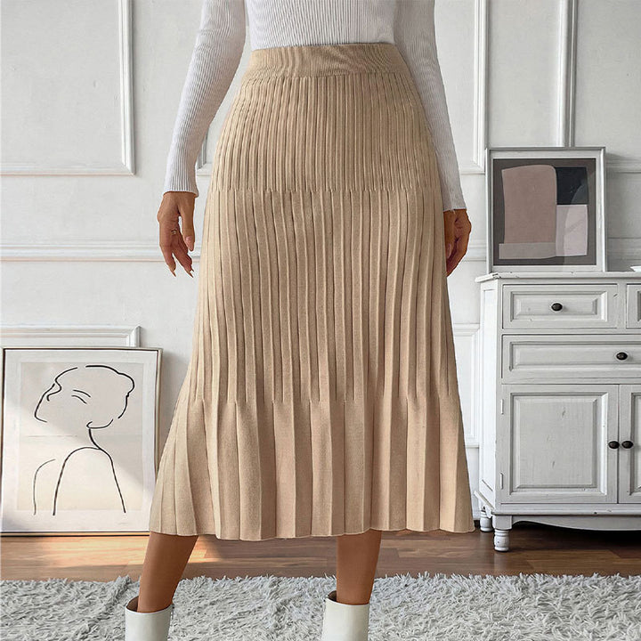 Lune London high-waisted pleated midi skirt for women