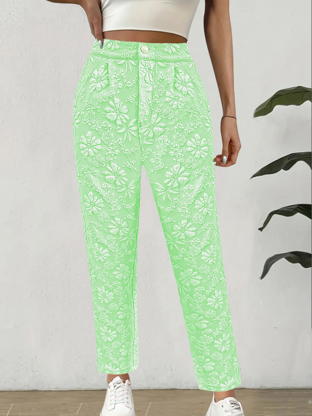 Lune London Floral Pattern Elegant Pants for Women