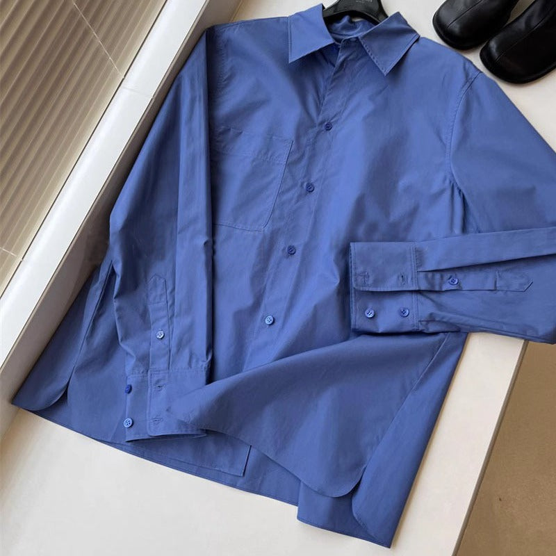 Blouse élégante pour femmes à manches longues avec patte de boutonnage et poche poitrine Chic & Stil