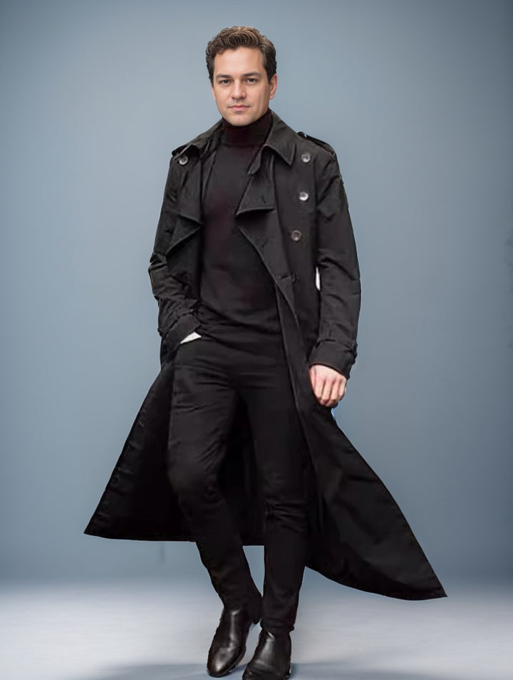 Men Elegant Long Trench Coat Lune London