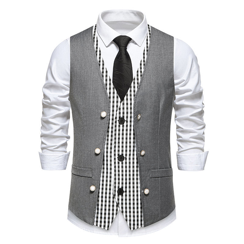 Elegant suit vest for men with contrasting inner pattern Lune London