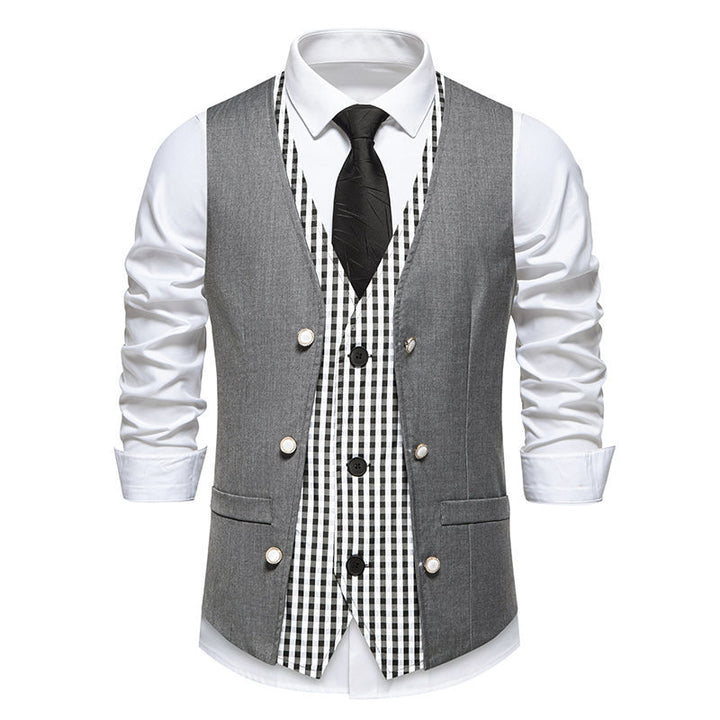 Elegant suit vest for men with contrasting inner pattern Lune London