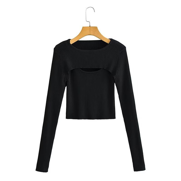 Crop Top à Manches Longues pour Femme avec Design Découpé Sophistiqué Chic & Stil