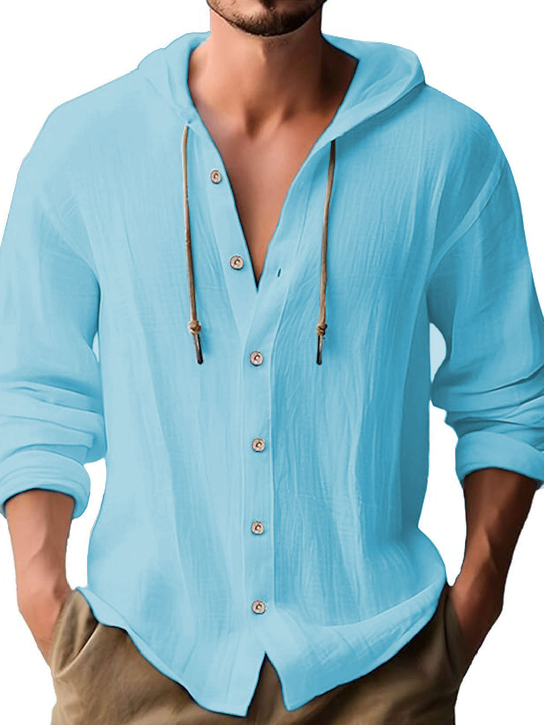 Men's hoodie with button placket Chic und Stil