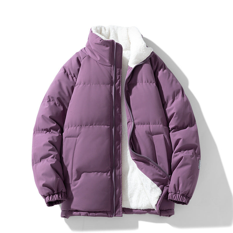 Ladies comfortable quilted fleece jacket with high collar Lune London