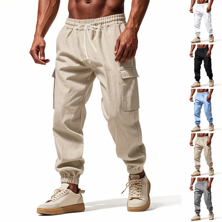 Men's cargo pants with elastic waistband and practical pockets Lune London