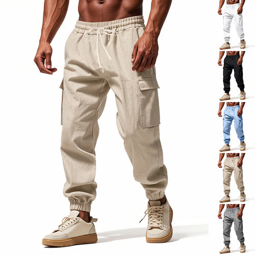 Men's cargo pants with elastic waistband and practical pockets Lune London