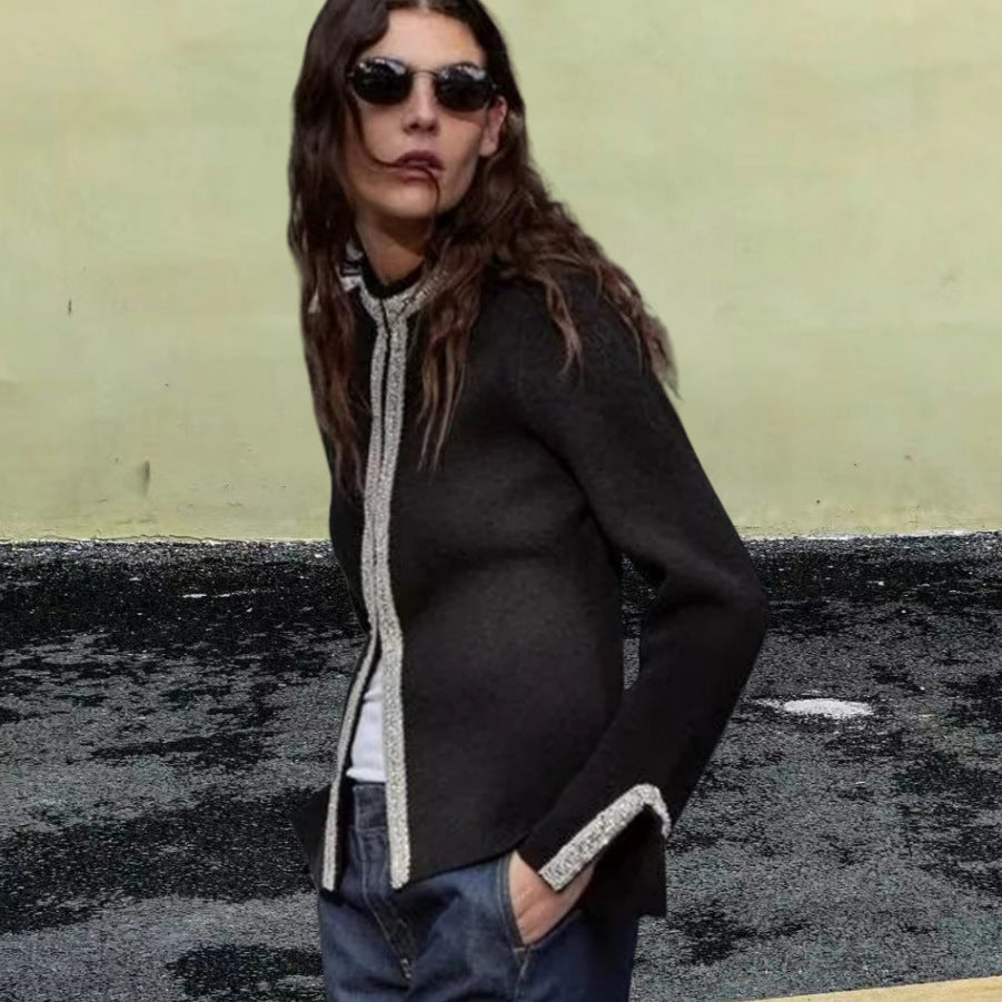 Ladies Elegant Blazer with fine border details Lune London
