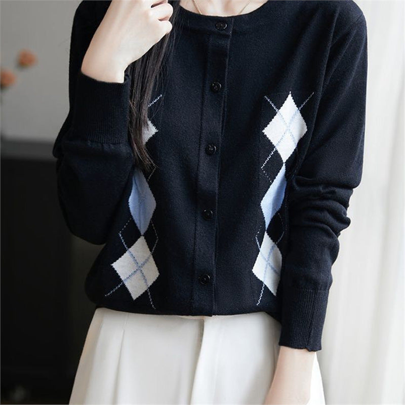 Cardigan pour femme avec motif en losange Chic & Stil