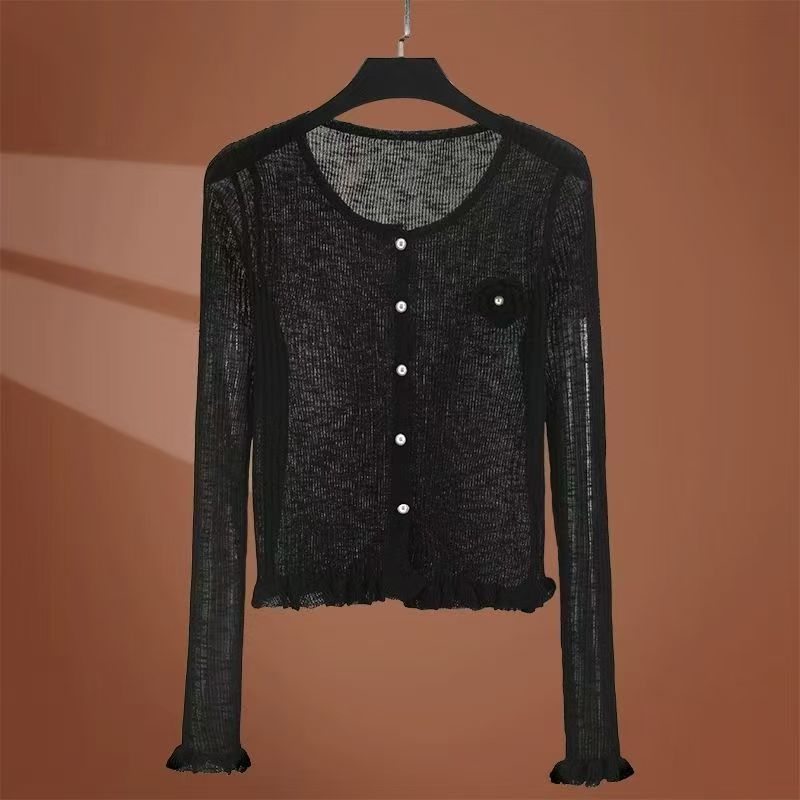 Knitted jacket for women with a delicate floral pattern Lune London