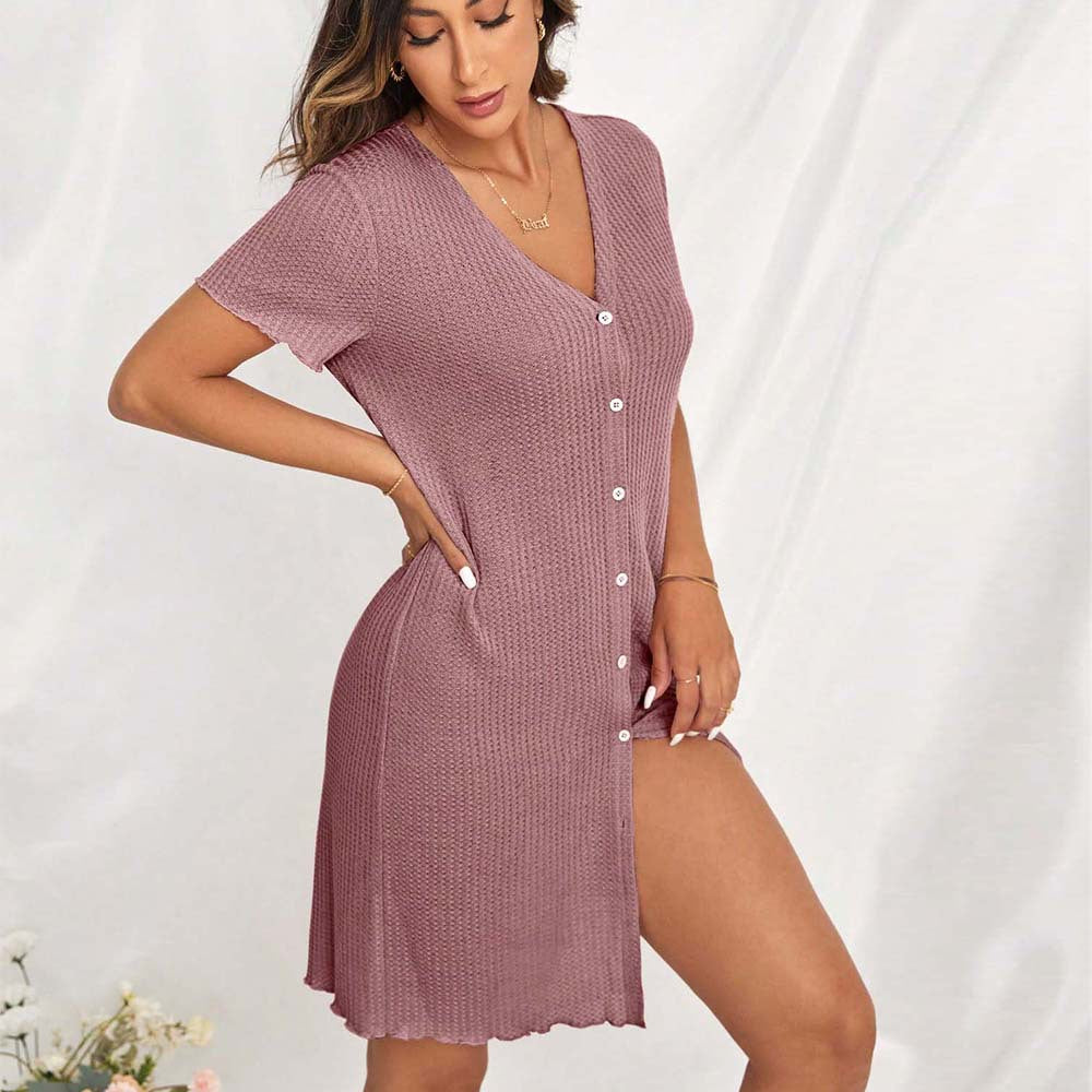 Robe mini en sweat pour femmes avec design à boutons et poches latérales insérées Chic & Stil