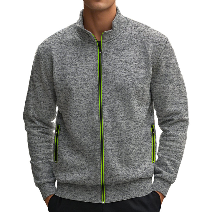 Men's leisure jacket with high collar and reflective zip details Lune London