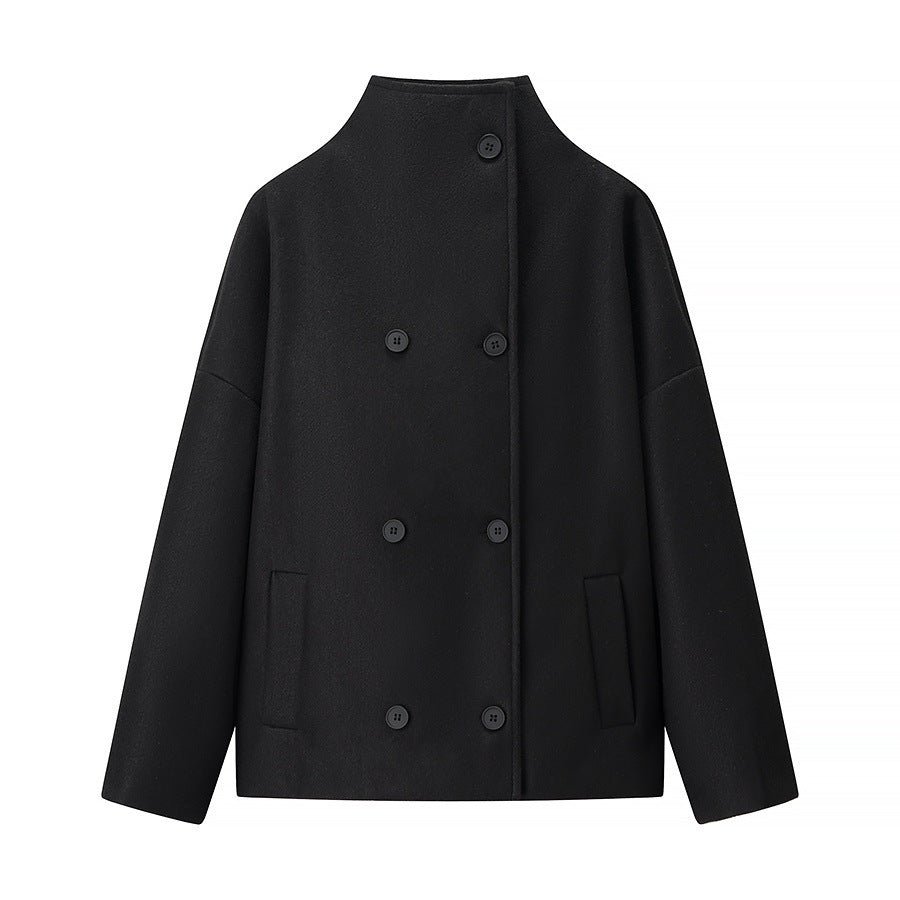 Ladies fashion jacket with high collar and double-breasted Lune London