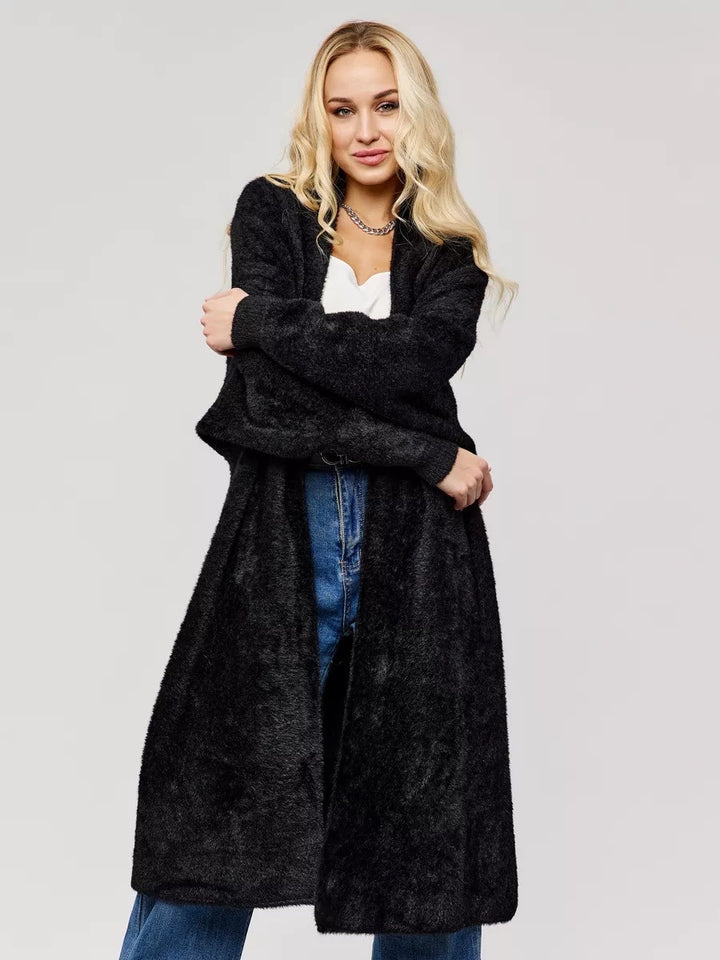 Manteau long pour femmes en matériau confortable avec une coupe ouverte Chic & Stil