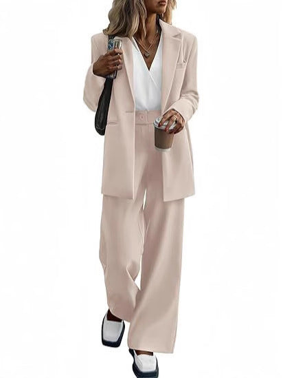 Elegant business suit set for women with wide legs and fitted blazer Lune London
