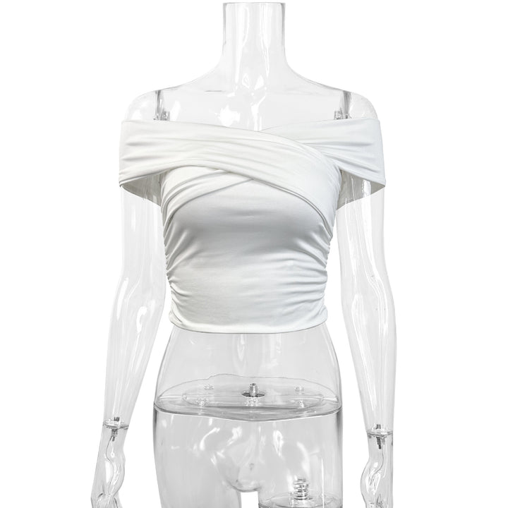 Women's off-the-shoulder top with elegant draping Lune London