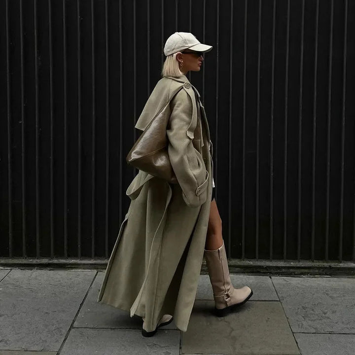 Manteau surdimensionné à la mode pour dames avec ceinture ajustable Chic & Stil