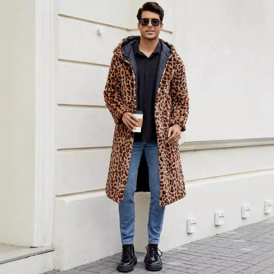 Trendy long coat for men with leopard pattern Lune London