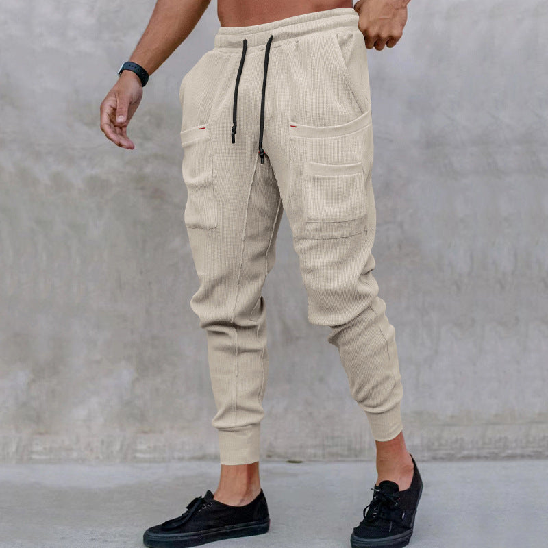 Trendy utility pants for men with elastic waistband and practical pockets Lune London